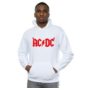 AC/DC Mens Horns Logo Hoodie / White